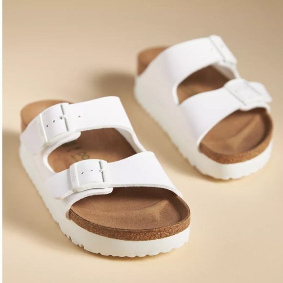 NWT BIRKENSTOCK Platform Vegan Sandals! - Picture 1 of 14